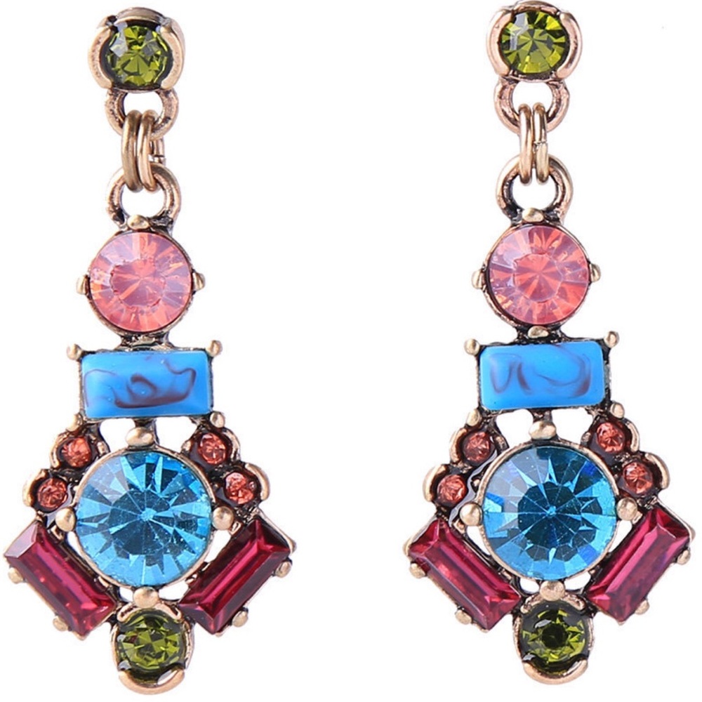 Colorful Crystal Drop Earrings